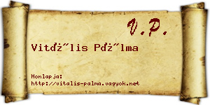Vitális Pálma névjegykártya